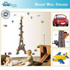 Wall Stickers Removable Eiffel Tower Car Height Kids Nursery