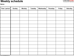 free weekly schedules for excel 18
