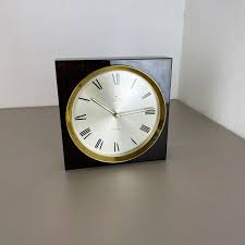 Vintage Wood And Brass Wall Clock For