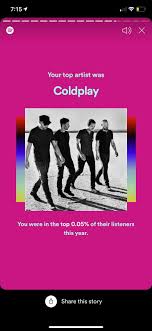 Spotify Wrapped 2020, how'd you guys do? : Coldplay