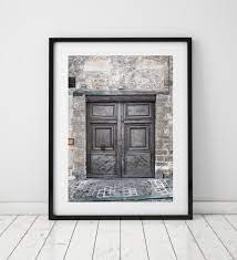 Gray Weathered Wood French Door Wall