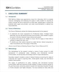 Project Report Writing Template Executive Summary For Format