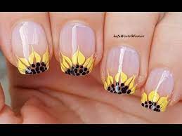 french manicure ideas 6 sunflower