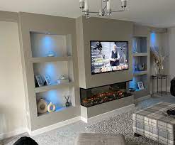 Modern Tv Wall With Fireplace Iv Yo