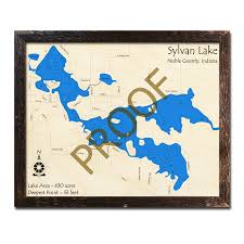 Sylvan Lake In Wood Map 3d Nautical Wood Charts