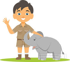 elephant clipart child zoo keeper with