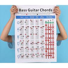 4 String Electric Bass Guitar Chord Book Chart Diagram