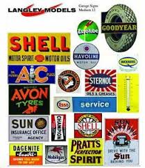 Details About Garage Signs Large Paper Copies Old Enamel Decals O Scale Smf13n Langley