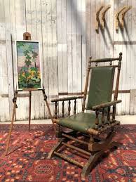 vine leather rocking chair in dark
