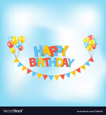 Happy Birthday Party Background With Flags And