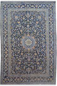 blue persian kashan fl wool carpet