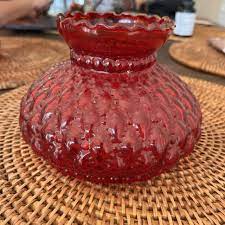 Red Glass Lamp Shade For