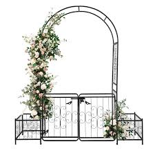 metal garden arbor with gate and
