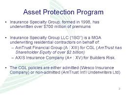 Doing business as:wesco insurance co. Insurance Specialty Group Llc Asset Protection Program App