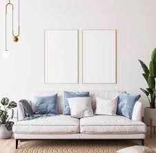 Blue Sofa Natural Wooden Furniture