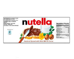 nutella edible label