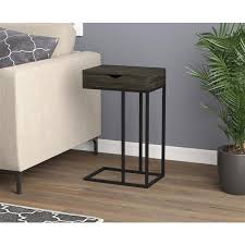 Add a fun and funky end table to your living add a fun and funky end table to your living room with the novogratz cache metal locker end table. Safdie Co C Shaped End Table 1 Drawer Grey Wood Black Metal Rona