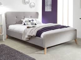 light grey upholstered fabric bed frame