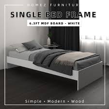 Homez Wooden Single Queen Bed Solid
