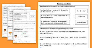 Forming Equations Homework Extension