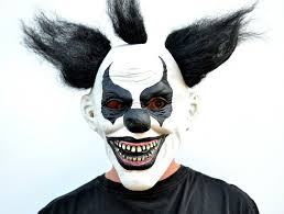 scary halloween clown mask with hair