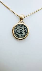 14k solid gold pendant with genuine