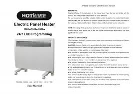 Hotwire Panel Heater Instructions