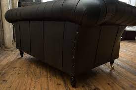 Black Leather Chesterfield Sofa