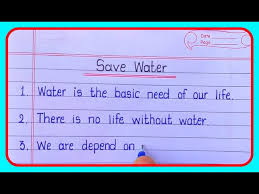 english ll save water 10 lines essay