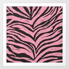 Pink Black Zebra Print Tiger Stripes
