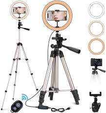 Amazon Com Canrulo 10 2 Selfie Ring Light With Tripod Stand Phone Holder For Makeup Live Stream Led Camera Ring Light Kit With Remote Shutter For Photography And Youtube Video Compatible For