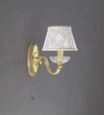 One Light Brass Wall Sconce With Lamp