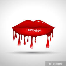 logo lips dripping gloss vector