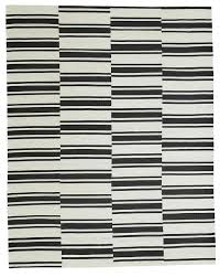 kye geometric black white stripes rug