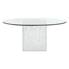 Pair this table with some chairs from this collection to complete your casual dining room. Uma Modern Classic Round Glass Top Acrylic Base Dining Table 51 D 60 D Kathy Kuo Home