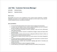 Customer Service Job Description Templates Free Sample