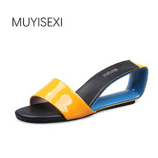 Us 49 45 55 Off Summer Slippers Women Fashion Designer Sandals Fretwork Wedge Heel Women Sandals Womens High Heel Slippers Hl38 Muyisexi In High