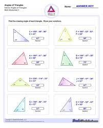 angles of triangles worksheets