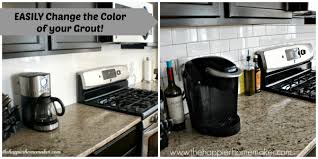 Two of the most common tile grout colors are black and white. Changing Grout Color A Subway Tile Update The Happier Homemaker
