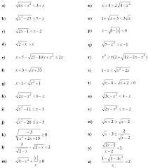 Irrational Equations And Inequalities