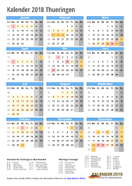 In 24 tagen (3 wochen und 3 tage) beginnen die osterferien in thüringen: Kalender 2018 Thuringen Zum Ausdrucken Kalender 2018