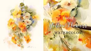 loose watercolor painting of yellow