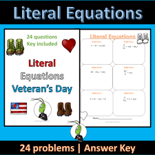 veteran s day literal equations made