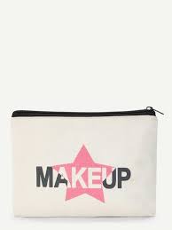 leaf star print makeup bag