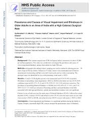 Pdf Prevelence And Causes Of Visual Impairment And