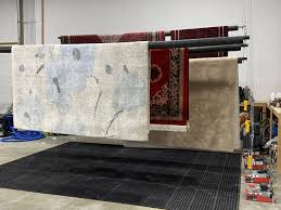 area rug cleaning company drying racks