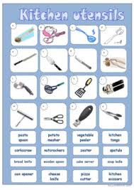 46 kitchen utensils english esl