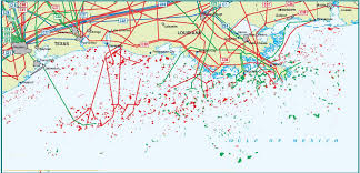 United States Gulf Of Mexico Pipelines Map Crude Oil