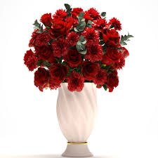 bouquet of red roses 3d model 15