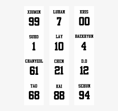 And the last photo clearly showed the height differences. Exo Members Numbers 500x692 Png Download Pngkit